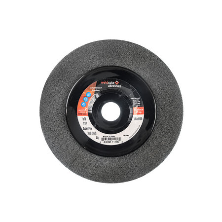 WELDCOTE Surface Cond. Wheel 45/8 Gray Silicon Carbide Super Fine Discs T27 11186